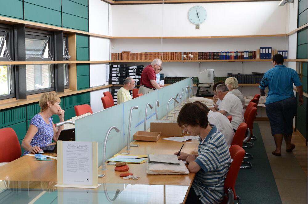 Reading room at the Jersey Archive